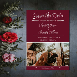 Save The Date Enregistrer la date de la photo moderne Rouge vi