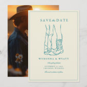 Save The Date Enregistrer la date de la photo moderne rustique o (Devant / Derrière)