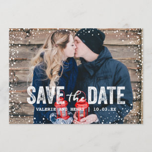 Save The Date Enregistrer la date de l'hiver rustique Photo plei