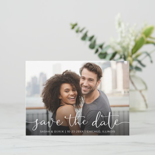 Save The Date Enregistrer la date de mariage avec photo complète (Debout devant)