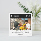 Save The Date Enregistrer la date de mariage photo noir classiqu (Debout devant)