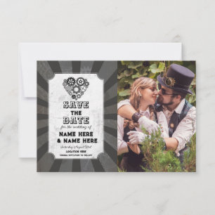 Save The Date Enregistrer la date de mariage Steampunk coeurs Ph
