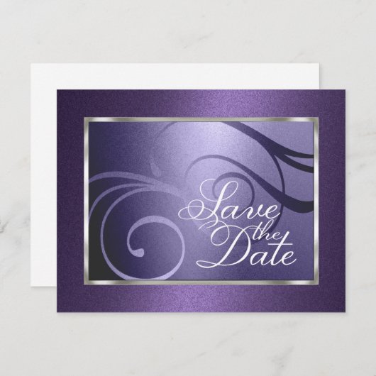 Save The Date Enregistrer la date de rotation du dégradé violet (Devant / Derrière)