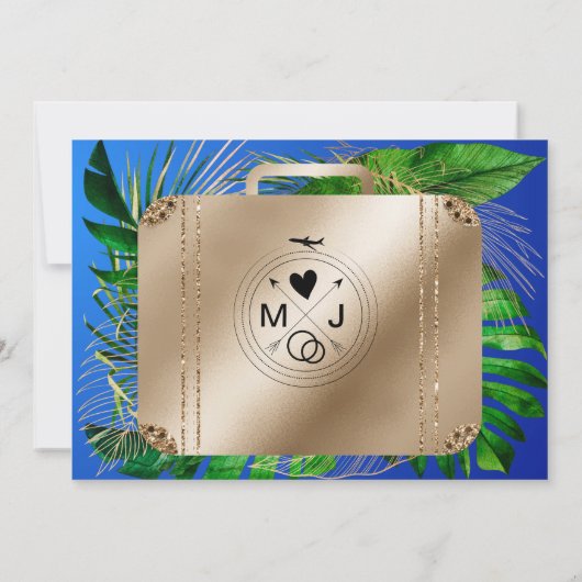 Save The Date Enregistrer la date Destination Mariage valise voy (Dos)