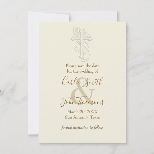 Save The Date Enregistrer la date d'insertion Regarder la croix (Devant)