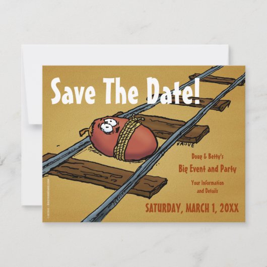 Save The Date Enregistrer la date drôle Date sur les pistes Invi (Devant)