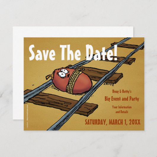 Save The Date Enregistrer la date drôle Date sur les pistes Invi (Devant / Derrière)