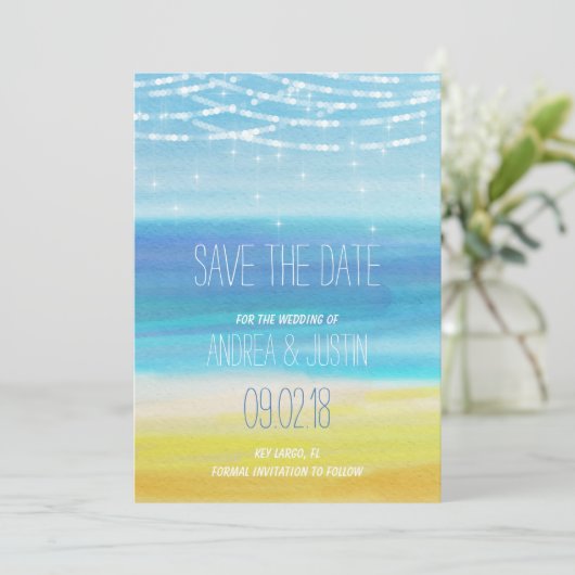Save The Date Enregistrer la date d'un mariage à la plage (Debout devant)