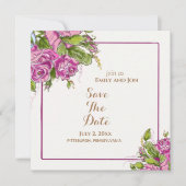Save The Date Enregistrer la date Elegant Aquarelle rose Roses c (Devant)