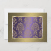 Save The Date Enregistrer la date Elegant Formal Damask Purple G (Devant)