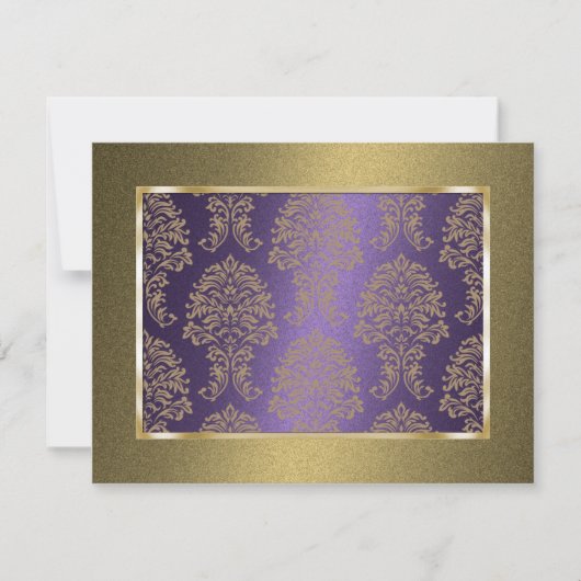 Save The Date Enregistrer la date Elegant Formal Damask Purple G (Devant)