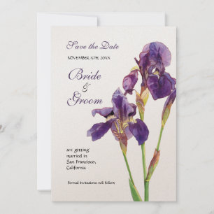 Save The Date Enregistrer la date - Elegant Iris Monogram Invita