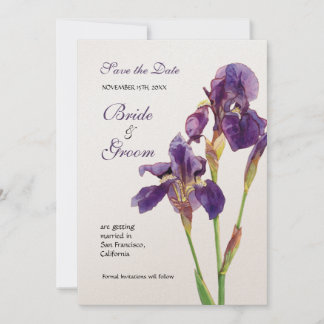 Save The Date Enregistrer la date - Elegant Iris Monogram Invita