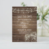 Save The Date Enregistrer la date Elegant Rustic Mason Jar Lumiè (Debout devant)