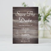 Save The Date Enregistrer la date Elegant Rustic Wood texturé (Debout devant)