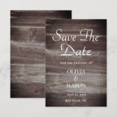 Save The Date Enregistrer la date Elegant Rustic Wood texturé (Devant / Derrière)