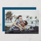 Save The Date Enregistrer la date Elegant Script Photo moderne (Devant / Derrière)