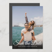 Save The Date Enregistrer la date Elegant Script simple photo (Devant / Derrière)