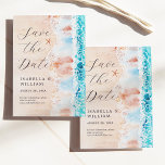Save The Date Enregistrer La Date Elegant Watercolor Beach Peint<br><div class="desc">Aquarelle peinture de plage enregistrer la carte de date. Personnalisable !</div>