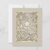 Save The Date Enregistrer la date "Embossed" Champagne Damask (Devant)