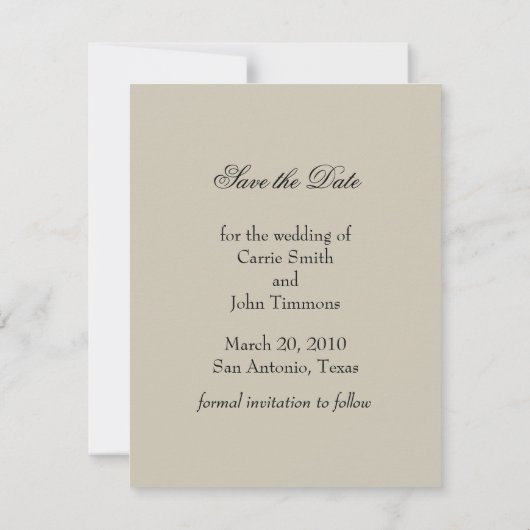 Save The Date Enregistrer la date "Embossed" Champagne Damask (Dos)