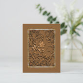 Save The Date Enregistrer la date Embossed Copper Damask (Debout devant)