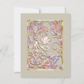 Save The Date Enregistrer la date Embossée Pastel Damask (Devant)