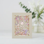 Save The Date Enregistrer la date Embossée Pastel Damask (Debout devant)