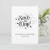 Save The Date Enregistrer la date en noir et blanc typographie é (Debout devant)
