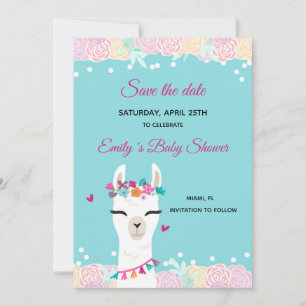 Save The Date Enregistrer La Date Face Alpaca Lama