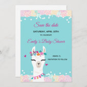Save The Date Enregistrer La Date Face Alpaca Lama (Devant / Derrière)