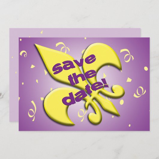 Save The Date Enregistrer la date Fleur de Lys Mariage Faire-par (Devant / Derrière)