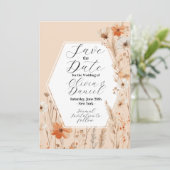 Save The Date Enregistrer la date Fleurs Boho Floral Bohème  (Debout devant)