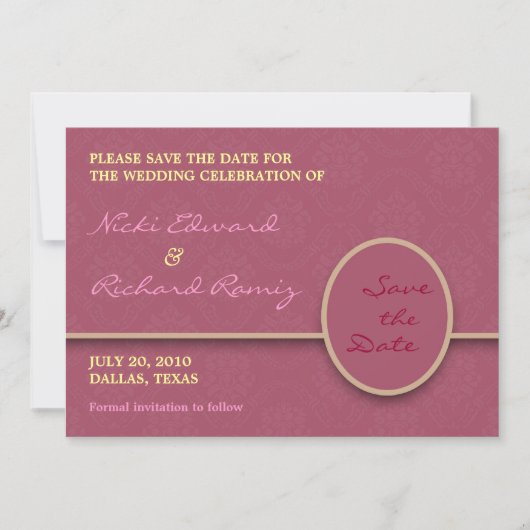 Save The Date Enregistrer la date Floral Purple Plat Card (Devant)