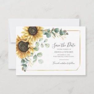 Save The Date Enregistrer La Date Florale Rustique Tournesol Euc