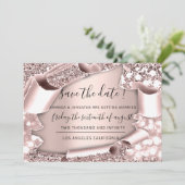 Save The Date Enregistrer La Date Florals Rose 3D Royal Frame (Debout devant)