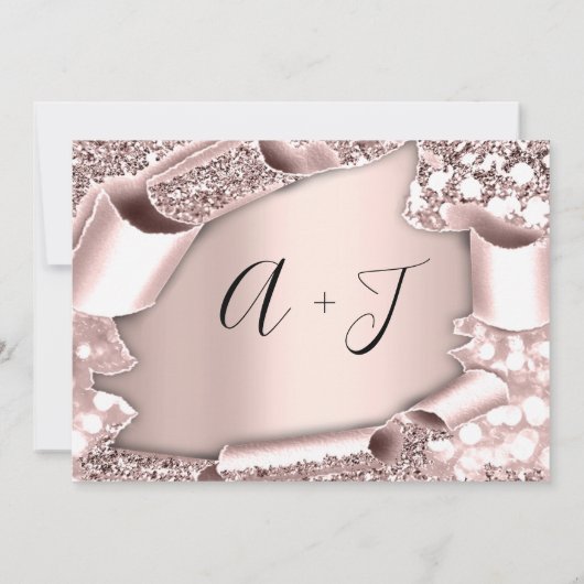 Save The Date Enregistrer La Date Florals Rose 3D Royal Frame (Dos)
