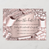 Save The Date Enregistrer La Date Florals Rose 3D Royal Frame (Devant / Derrière)