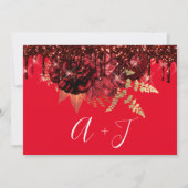 Save The Date Enregistrer La Date Florals Rose Drives Bourgogne  (Dos)