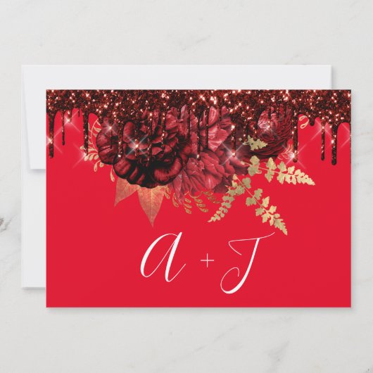 Save The Date Enregistrer La Date Florals Rose Drives Bourgogne  (Dos)