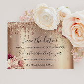 Save The Date Enregistrer La Date Florals Rose Gold Drives Marsa