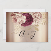 Save The Date Enregistrer La Date Florals Rose Gold Roses Marsal (Dos)