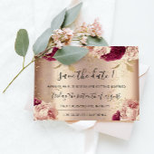 Save The Date Enregistrer La Date Florals Rose Gold Roses Marsal