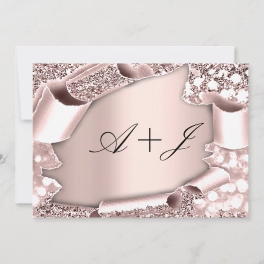 Save The Date Enregistrer La Date Florals Rose Initiales Royales (Dos)