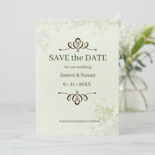 Save The Date Enregistrer La Date Formal Flat Enregistrer La Car (Debout devant)