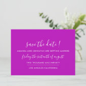 Save The Date Enregistrer La Date Fuchsia Monogramme Minimalisme (Debout devant)