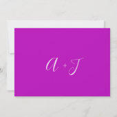 Save The Date Enregistrer La Date Fuchsia Monogramme Minimalisme (Dos)