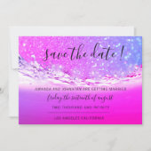 Save The Date Enregistrer La Date Fuchsia Pink Crystals Ocean Om (Devant)