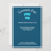 Save The Date Enregistrer la date Fun Pool Party Anniversaire Bl (Dos)