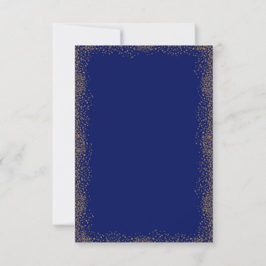 Save The Date Enregistrer la date Gold Confetti et Dark Blue (Dos)